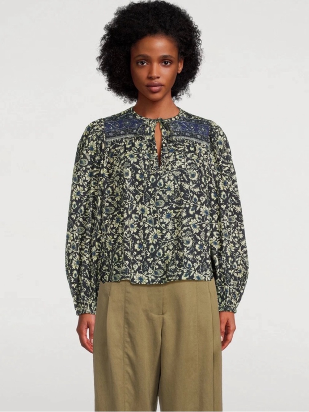 Ulla Johnson 0 Tilla Raven Floral Print Top Whimsigoth Cottagecore Indie Folk